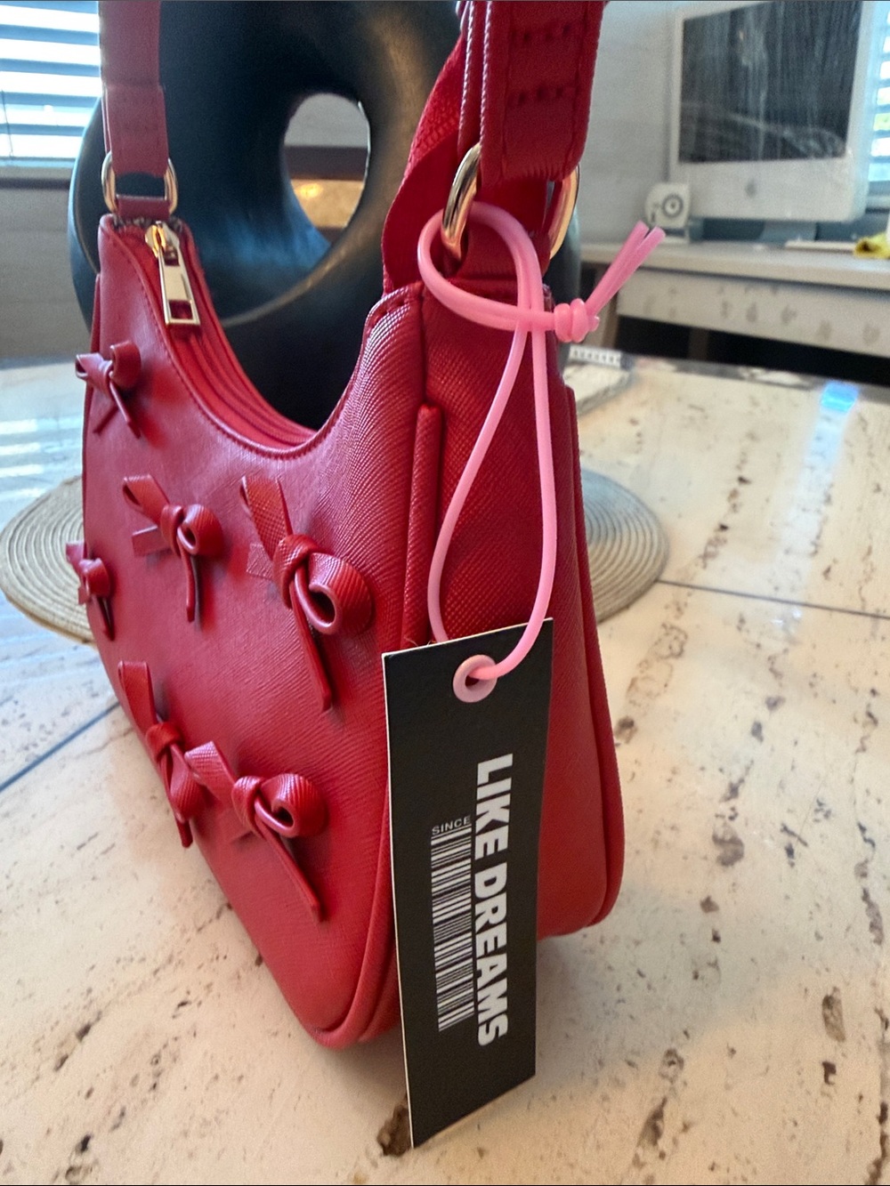 Like Dreams NWT Red Mini Shoulder Bag with Decorative Bows - Picture 3 of 13